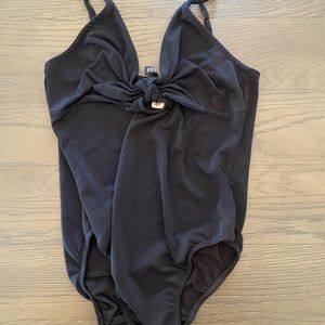 3 for $20! Black bodysuit with tie front.